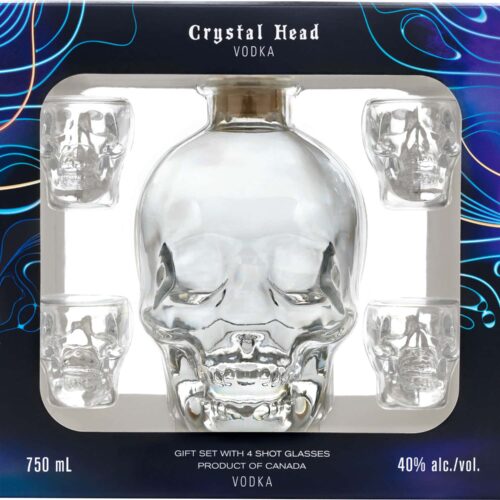 wódka Cristal head z kieliszkami