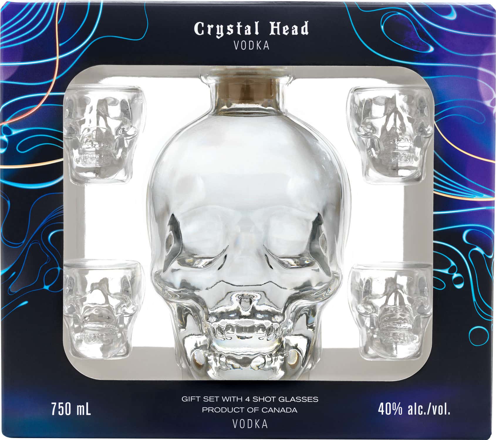wódka Cristal head z kieliszkami