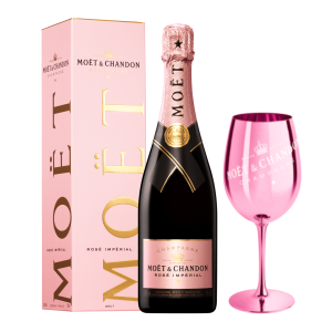 Moet Rose Imperial z kieliszkiem